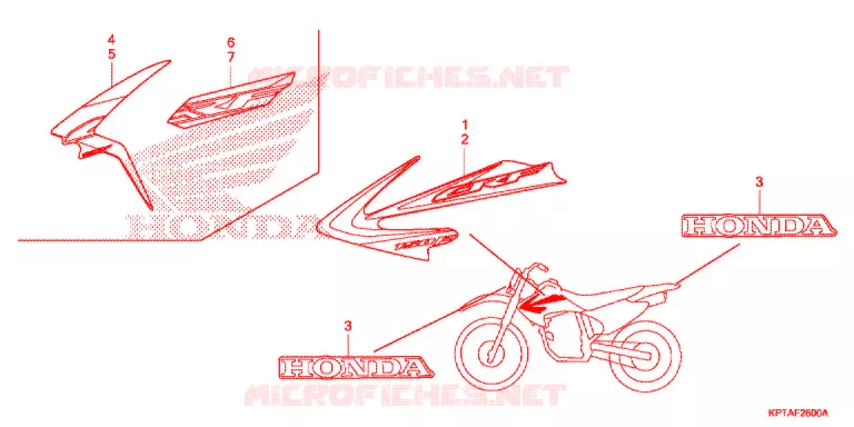AUTOCOLLANTS Honda MOTO 150 CRF 2017  CRF150FH