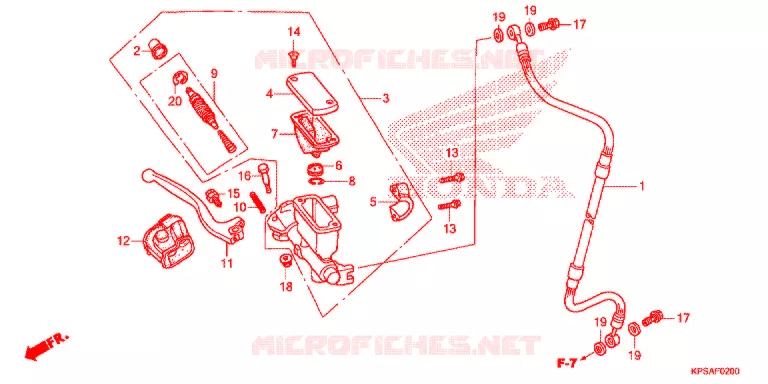 MAITRE CYLINDRE DE FREIN AVANT Honda MOTO 230 CRF 2017  CRF230FH