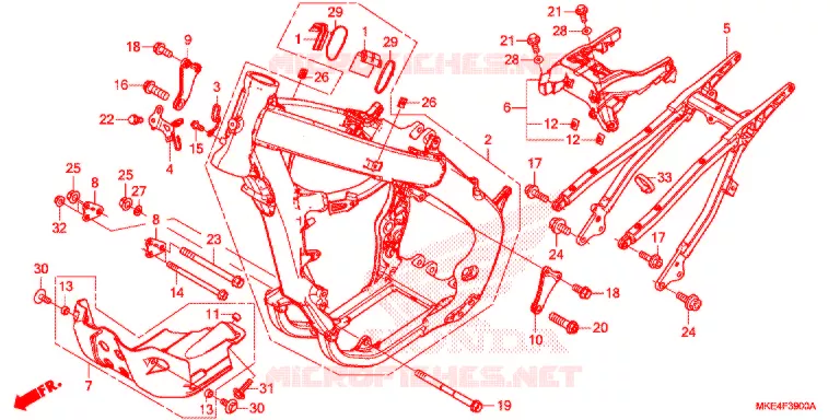 CADRE Honda MOTO 450 CRF 2018  CRF450RXH