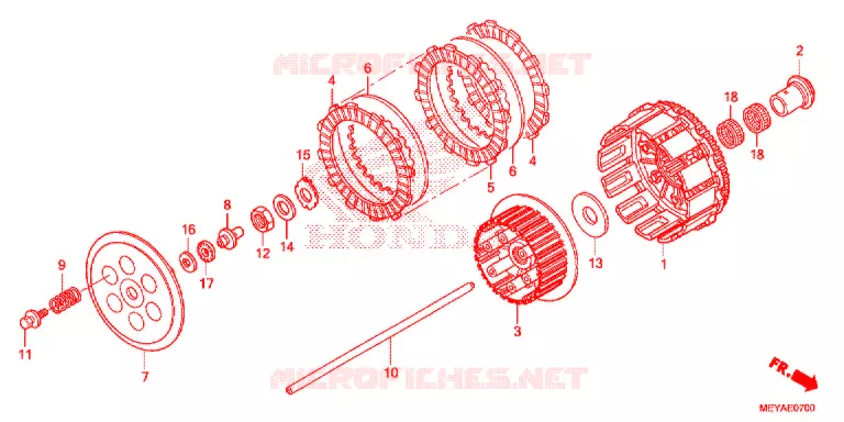 EMBRAYAGE Honda MOTO 450 CRF 2017  CRF450XH