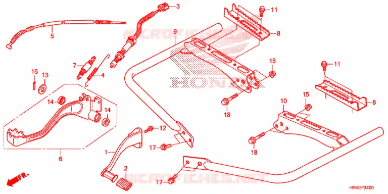 PEDALE - REPOSE PIED Honda ATV 500 FOURTRAX 2017  TRX500FM1H