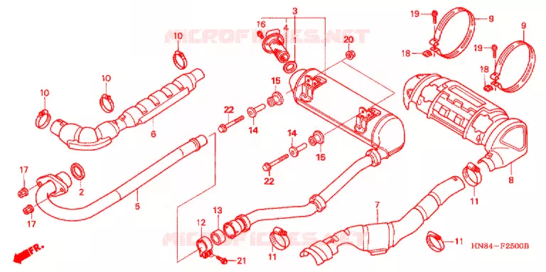 SILENCIEUX D'ECHAPPEMENT Honda ATV 650 FOURTRAX 2004  TRX650FGA4