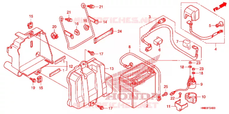 BATTERIE Honda ATV 680 FOURTRAX 2012  TRX680FAC