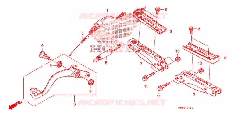 REPOSE PIED - PEDALE Honda ATV 680 FOURTRAX 2012  TRX680FAC
