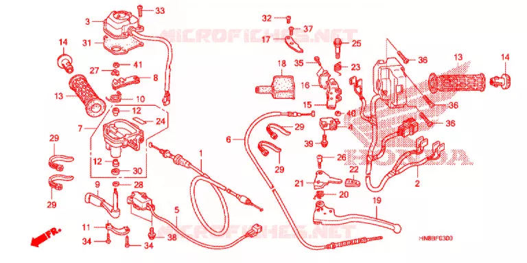 LEVIER DE GUIDON - CABLE - COMMODO Honda ATV 680 FOURTRAX 2013  TRX680FAD
