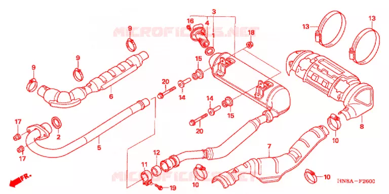 SILENCIEUX D'ECHAPPEMENT Honda ATV 680 FOURTRAX 2006  TRX680FGA6