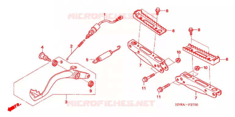 REPOSE PIED - PEDALE Honda ATV 680 FOURTRAX 2008  TRX680FGA8