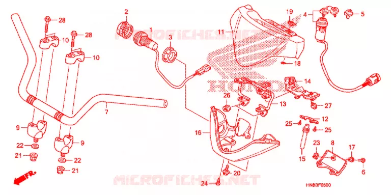 GUIDON Honda ATV 680 FOURTRAX 2010  TRX680FGAA