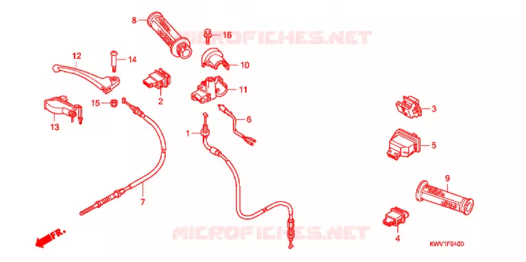 LEVIER DE GUIDON - CABLE - COMMODO Honda MOTO 110 CUB 2011  C110B