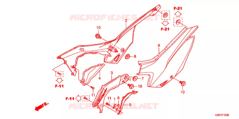 COUVERCLES LATERAUX Honda MOTO 125 CRF 2016  CRF125FBE