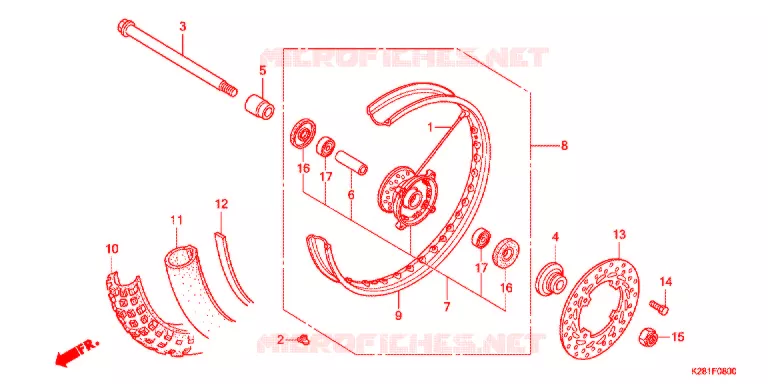 ROUE AVANT Honda MOTO 125 CRF 2017  CRF125FBE