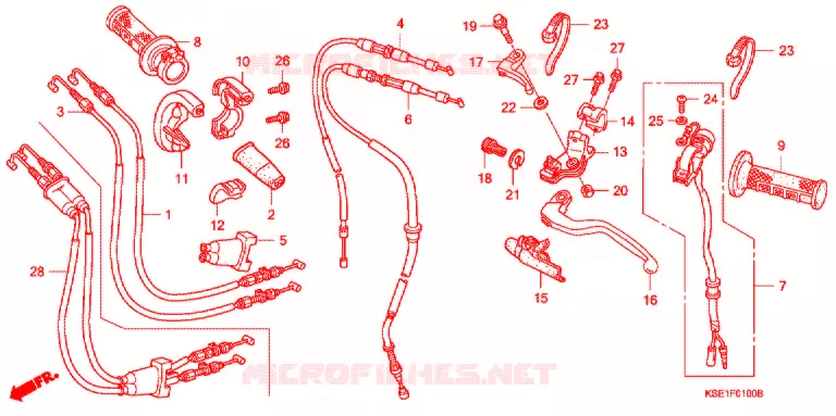 LEVIER DE GUIDON - CABLE - COMMODO Honda MOTO 150 CRF 2008  CRF150RB8