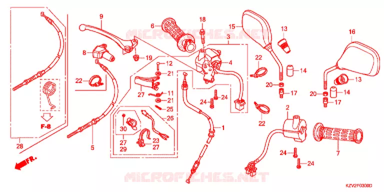 LEVIER DE GUIDON - CABLE - COMMODO Honda MOTO 110 CUB 2016  NBC110BNG_MD
