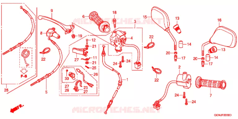 LEVIER DE GUIDON - CABLE - COMMODO Honda SCOOTER 50 CUB 2016  NBC50BNG_PRO