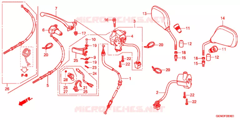 LEVIER DE GUIDON - CABLE - COMMODO Honda SCOOTER 50 CUB 2016  NBC50BNG_PRO