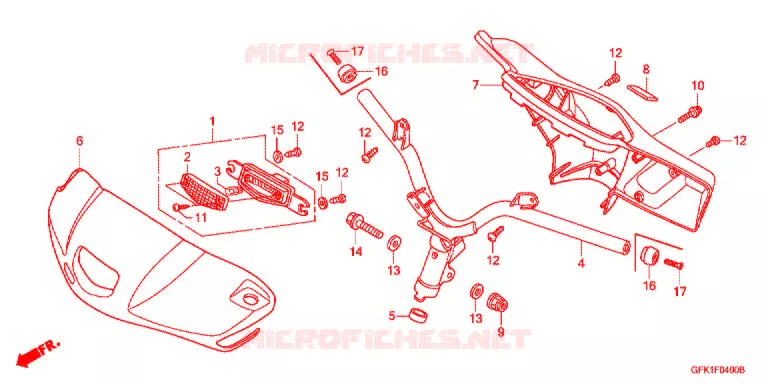GUIDON Honda SCOOTER 50 DIO 2010  NSC50SH9