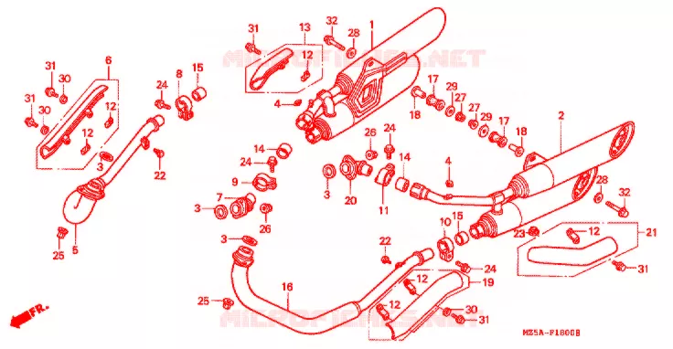 SILENCIEUX D'ECHAPPEMENT Honda MOTO 750 VF 2002  VF750C2