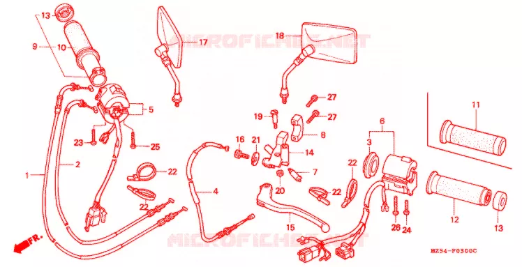 COMMODOS - POIGNEES Honda MOTO 750 VF 1997  VF750C2V