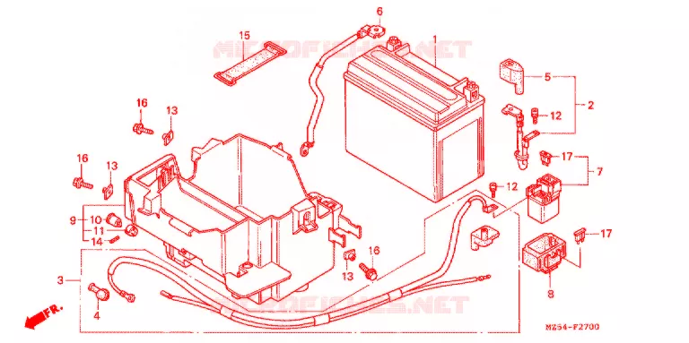 BATTERIE Honda MOTO 750 VF 1995  VF750CS