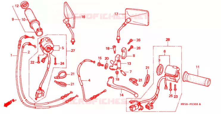 COMMODOS - POIGNEES Honda MOTO 750 VF 1998  VF750CW