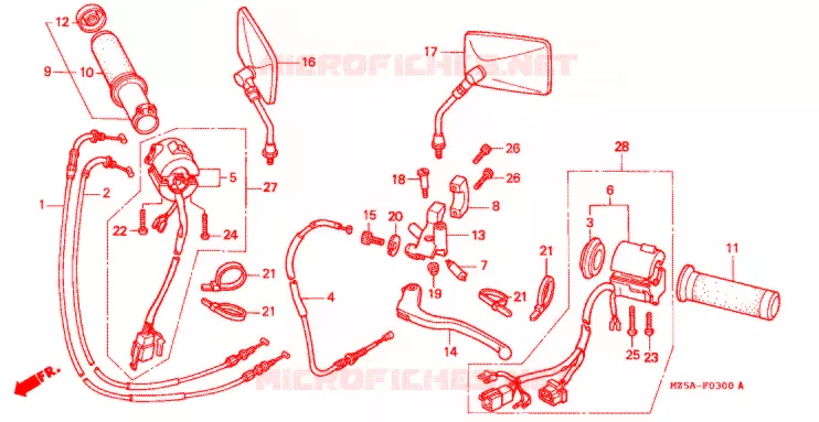 COMMODOS - POIGNEES Honda MOTO 750 VF 2000  VF750CY_A