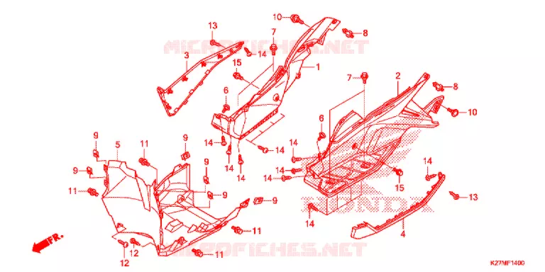 MARCHE PIEDS Honda SCOOTER 125 AIR-BLADE 2014  ACA125CBFE