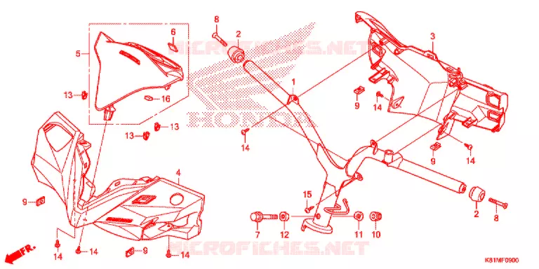 GUIDON - CARENAGE Honda SCOOTER 110 BEAT 2018  ACH110CBFH