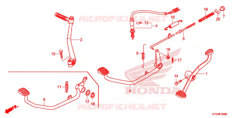 PEDALE Honda MOTO 125 WAVE 2018  AFS125MCSH