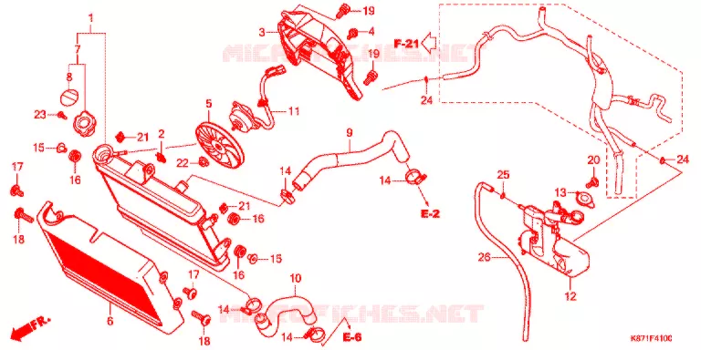 RADIATEUR Honda MOTO 250 REBEL 2018  CMX250H