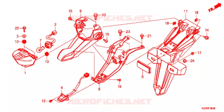 FEU ARRIERE Honda MOTO 250 CRF 2019  CRF250MH