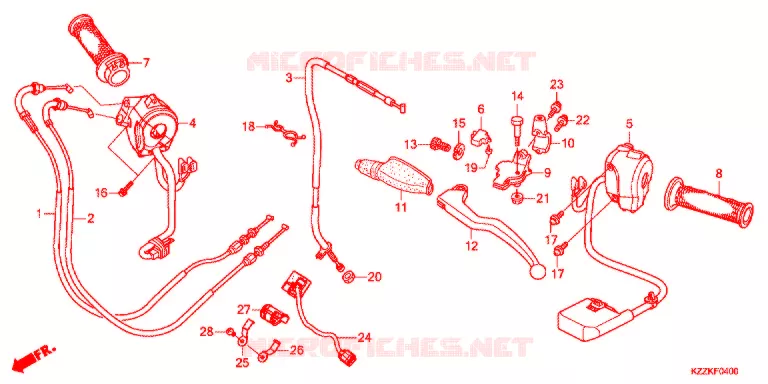 LEVIER DE GUIDON - CABLE - COMMODO Honda MOTO 250 CRF 2018  CRF250MH
