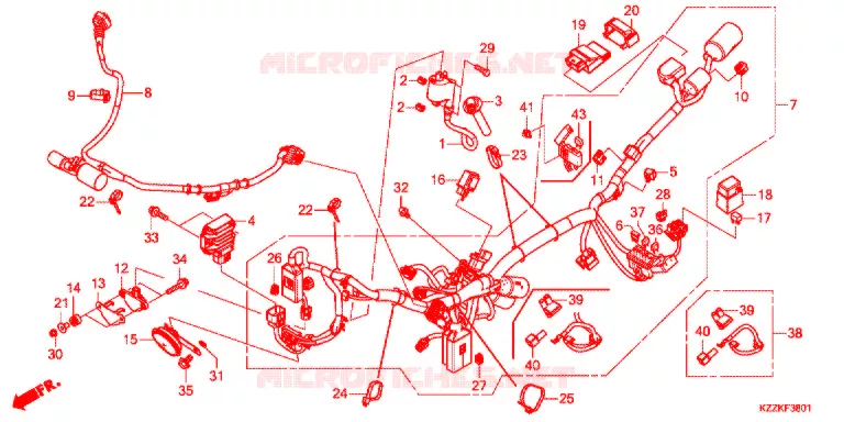 FAISCEAU DES FILS (CRF250RL/RLA/RLD/RDA) Honda MOTO 250 CRF 2017  CRF250RLAH