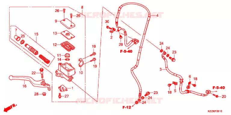 MAITRE CYLINDRE DE FREIN AVANT (CRF250RLA/RDA) Honda MOTO 250 CRF 2017  CRF250RLAH