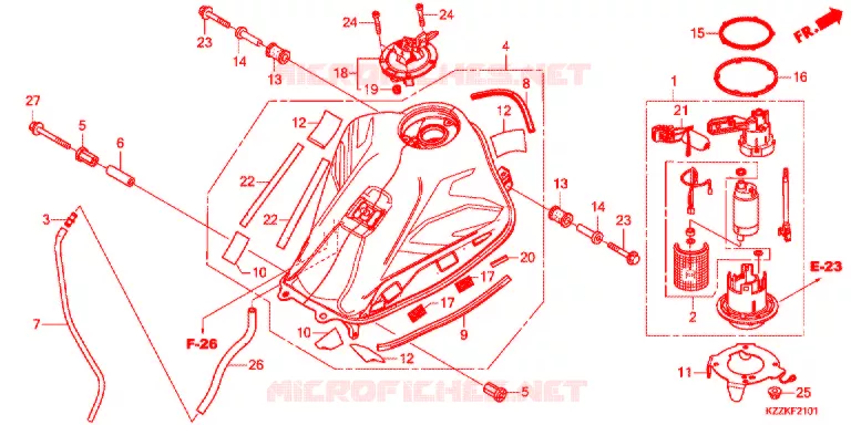 RESERVOIR A CARBURANT (CRF250RL/RLA/RLD/RDA) Honda MOTO 250 CRF 2017  CRF250RLDH