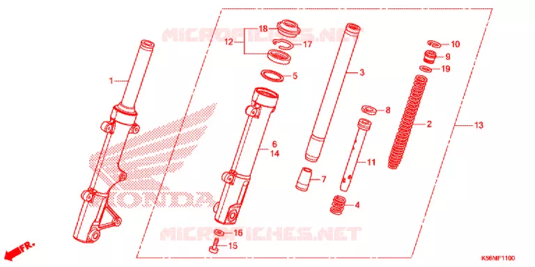 FOURCHE Honda MOTO 150 RS 2018  FS150FH