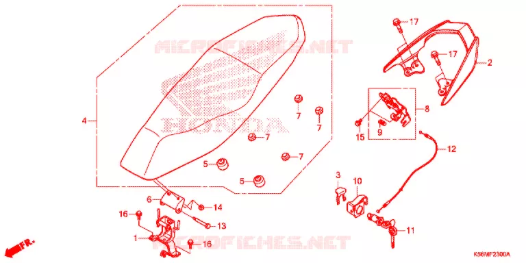 SELLE Honda MOTO 150 RS 2018  FS150FH