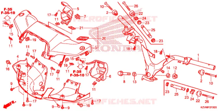 GUIDON - CARENAGE Honda MOTO 110 EX5 2016  NBC110KDFF