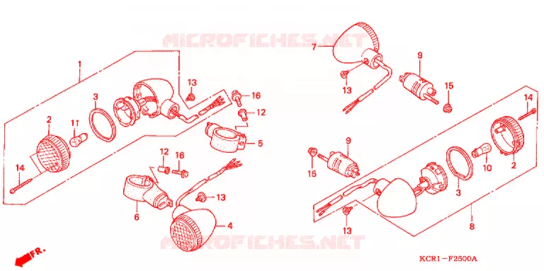 CLIGNOTANT (VT250CR/T/V) Honda MOTO 250 MAGNA 1994  VT250CR