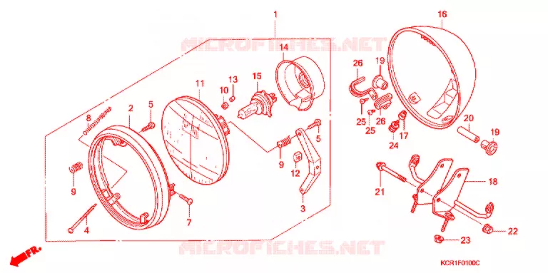 PHARE Honda MOTO 250 MAGNA 1995  VT250CR