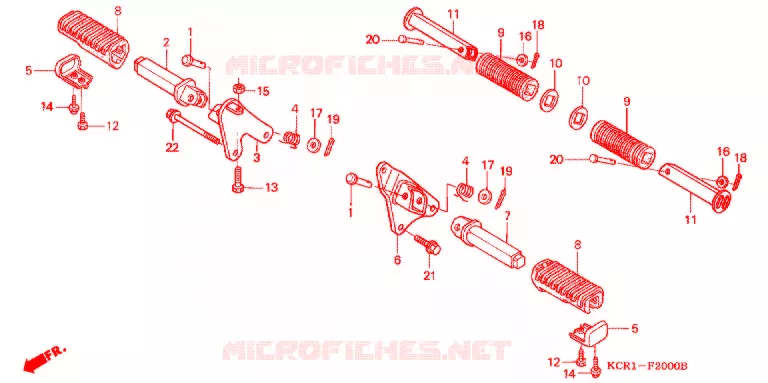 REPOSE PIED (VT250CR/T/V) Honda MOTO 250 MAGNA 1994  VT250CR