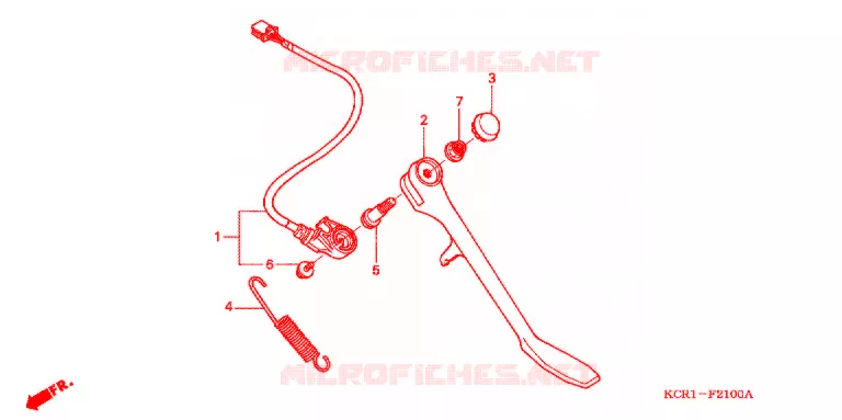 BEQUILLE LATERALE Honda MOTO 250 MAGNA 1994  VT250CR