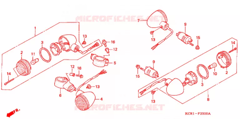 CLIGNOTANT (VT250CR/T/V) Honda MOTO 250 MAGNA 1994  VT250CR