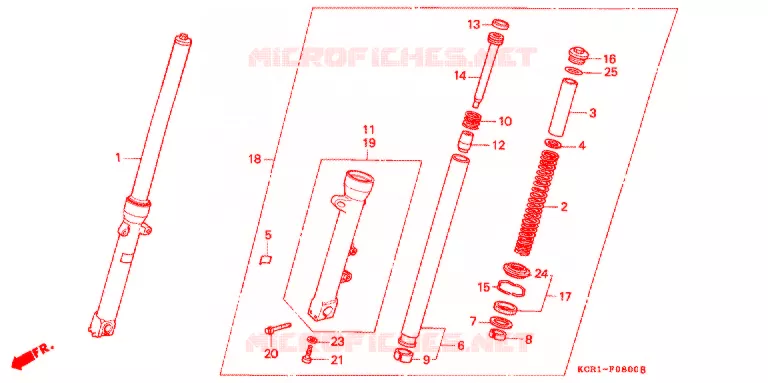 FOURCHE Honda MOTO 250 MAGNA 1994  VT250CR