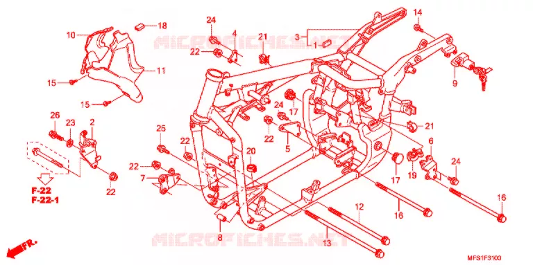CADRE Honda MOTO 400 SHADOW 2013  VT400C29