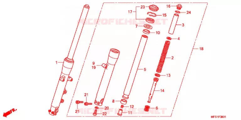FOURCHE (VT400C2/C2F) Honda MOTO 400 SHADOW 2010  VT400C29