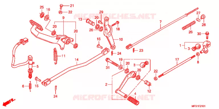 PEDALE (VT400C2/C2F) Honda MOTO 400 SHADOW 2010  VT400C29