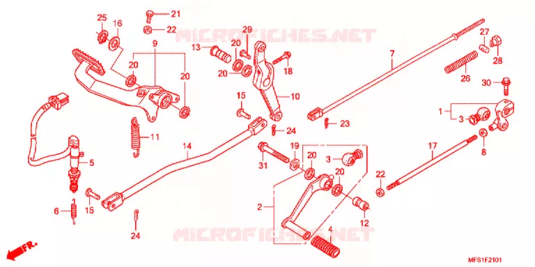 PEDALE (VT400C2/C2F) Honda MOTO 400 SHADOW 2011  VT400C2F9
