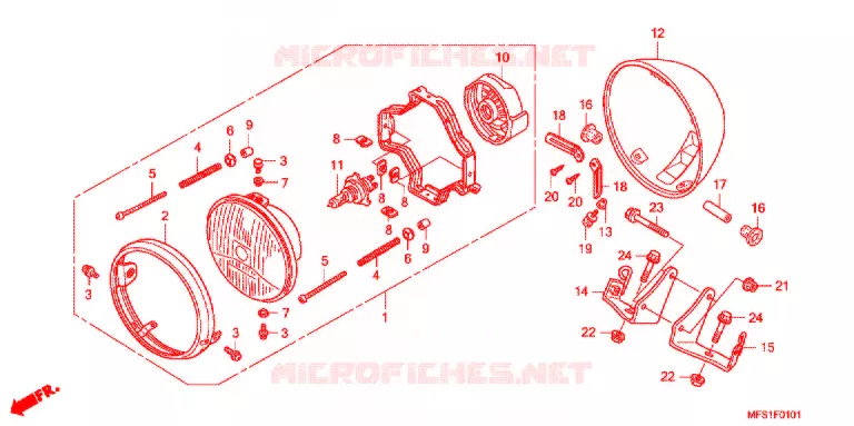 PHARE (VT400C2/C2F) Honda MOTO 400 SHADOW 2009  VT400C2F9