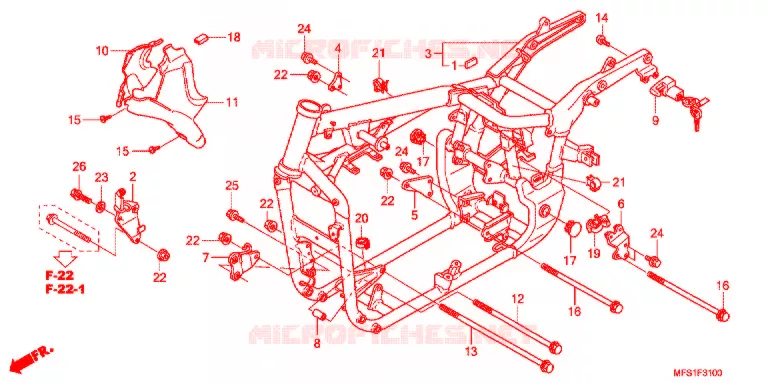CADRE Honda MOTO 400 SHADOW 2014  VT400C9