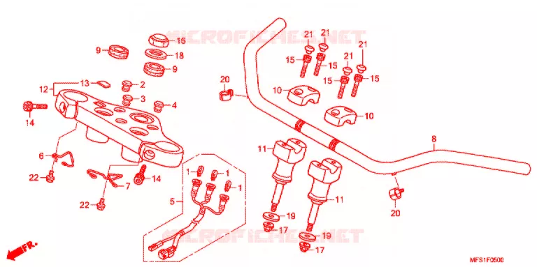 GUIDON - TE DE FOURCHE (VT400C/CA) Honda MOTO 400 SHADOW 2013  VT400C9